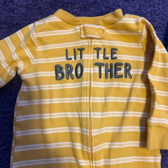 Carter's "Little Brother" footed Onesies -6 months - Picture 3 of 6
